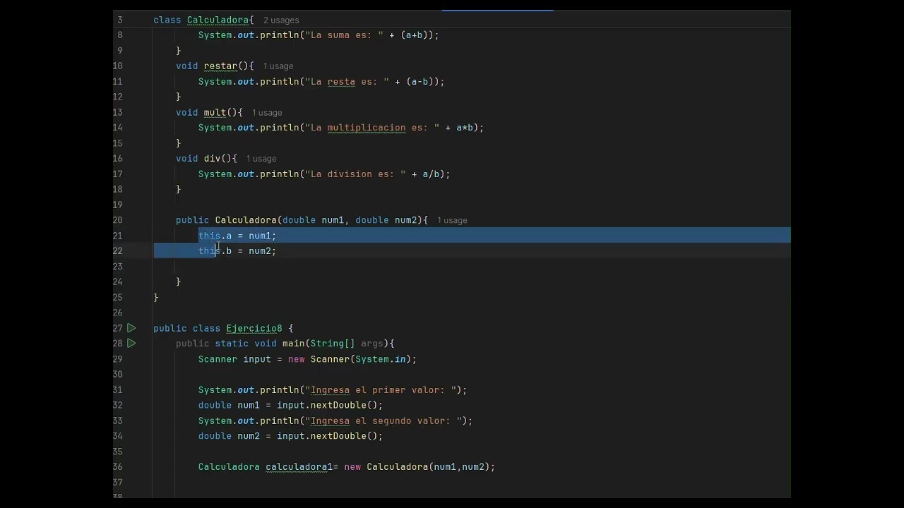 Clase Calculadora. Código en Java Explicado