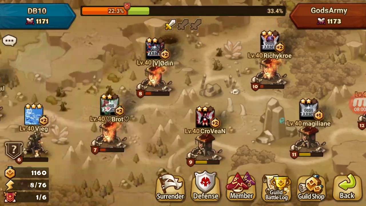 DB10 vs GodsArmy EU G3 Guildwars [Summoners War]