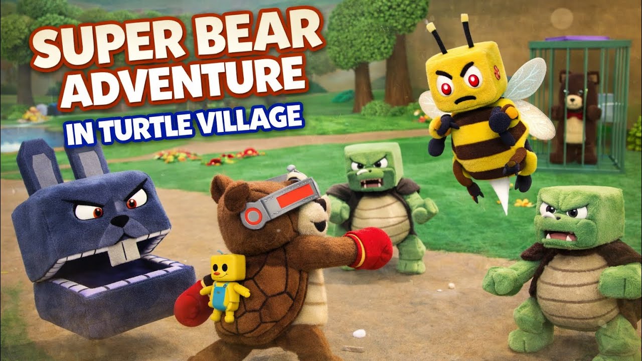 Super Bear vs Turtle Golem | Turtle Village 