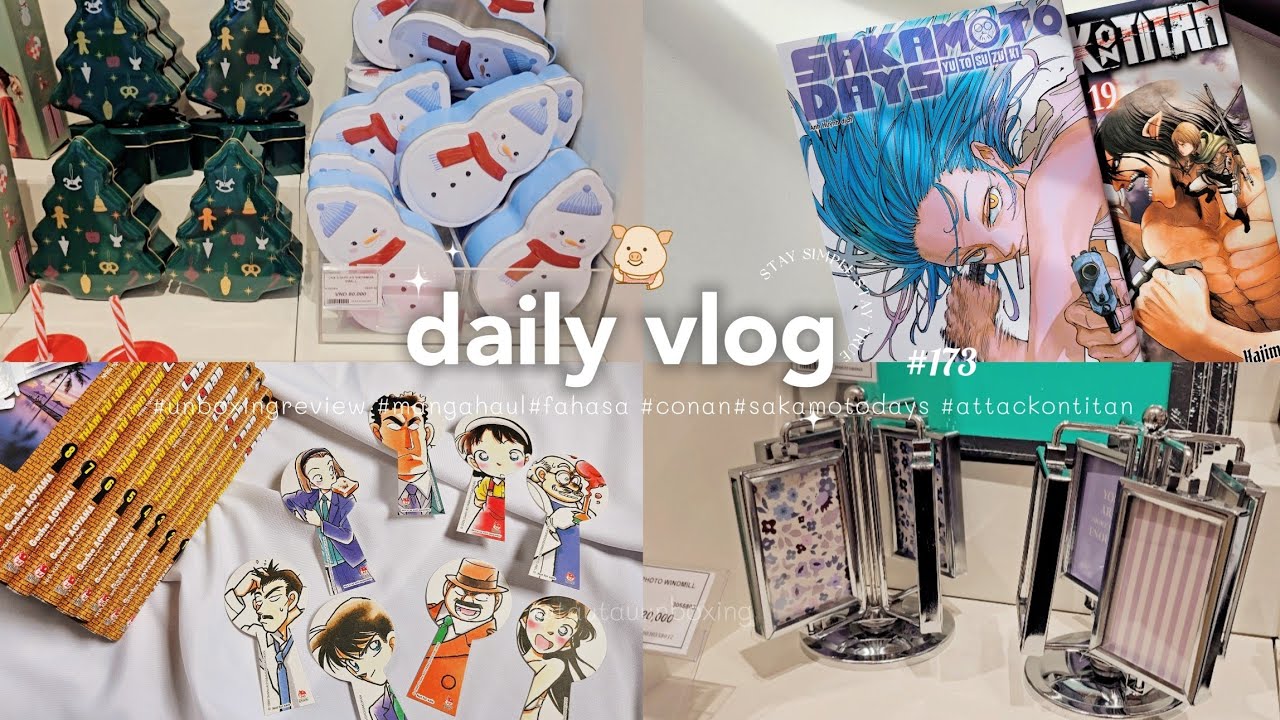 🐽Daily Vlog || Manga Haul || Sakamoto 13 || AOT 19 || Detective Conan 1 - 8 Tái Bản 2024 ✨Tầu Tẩu