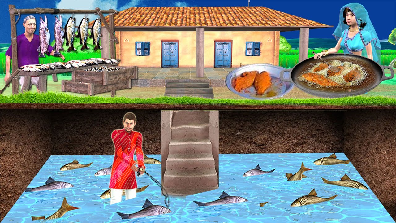 Underground Secret Tunnel Fish Farming Hindi Kahani Hindi Moral Stories New Funny Comedy Video