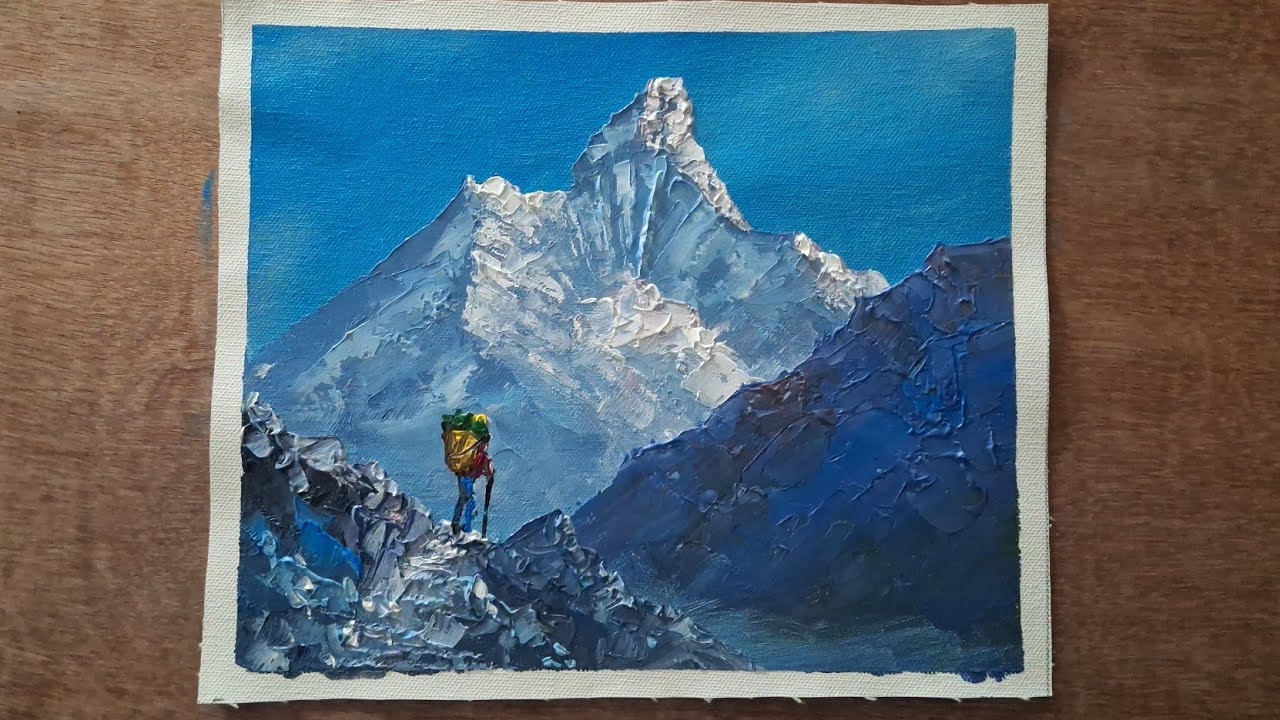 Mountain painting by CK CHAUDHARY || ACRYLIC PAINTING || STEP BY STEP || BK ART Gallery