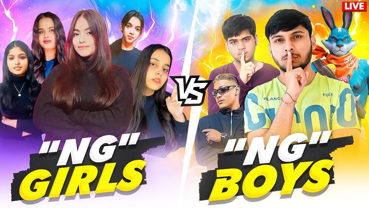 NG GIRLS 🥰 vs NG BOYS 😎 FOR THE FIRST TIME EVER || 🥵 #ngbadal #nonstopgaming #100k