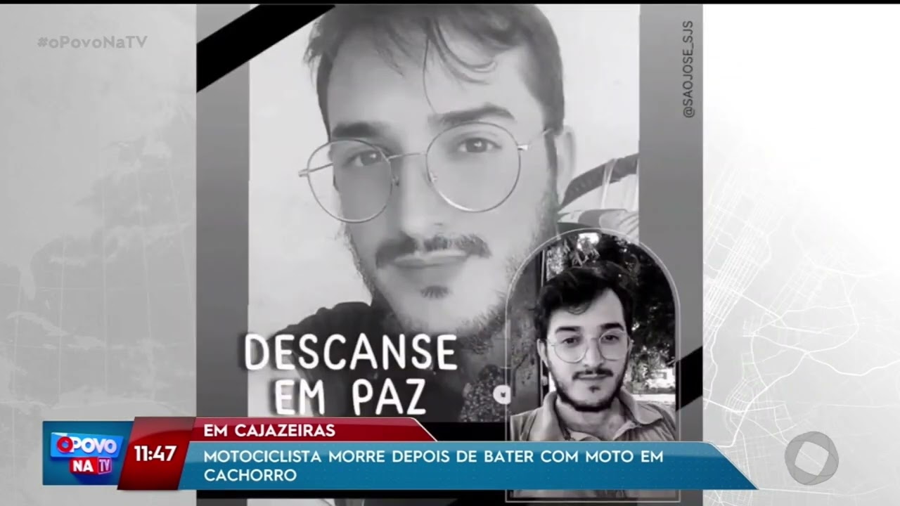 Em Cajazeiras: motociclista morre depois de bater com moto em cachorro -O Povo na TV