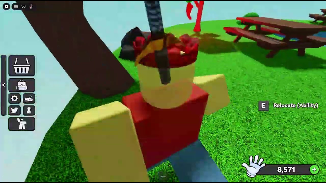 My friend trying to climb onto an island in Slap Battles