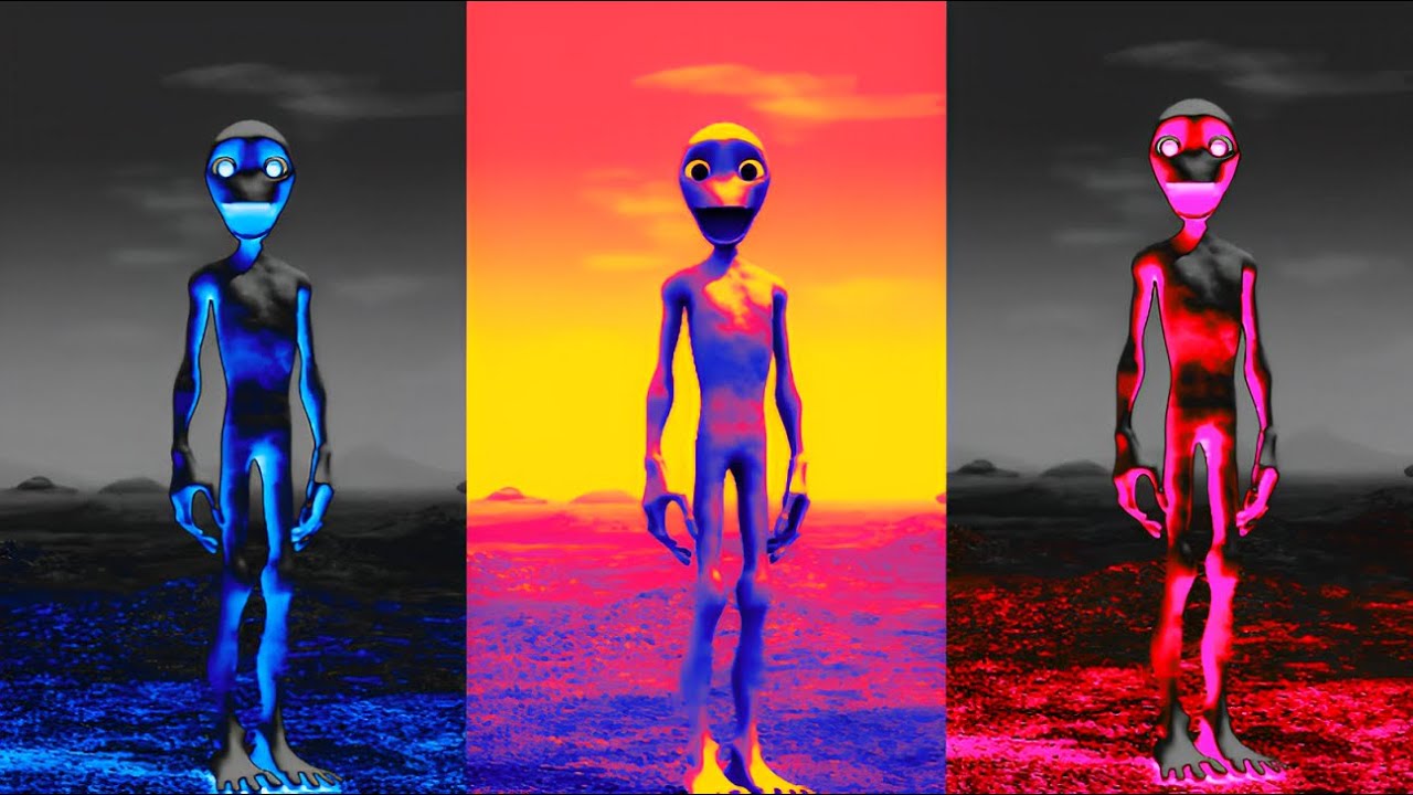 Super alien dance VS BLUE FUNNY ALIEN VS Yellow dance VS green Dame tu cosita