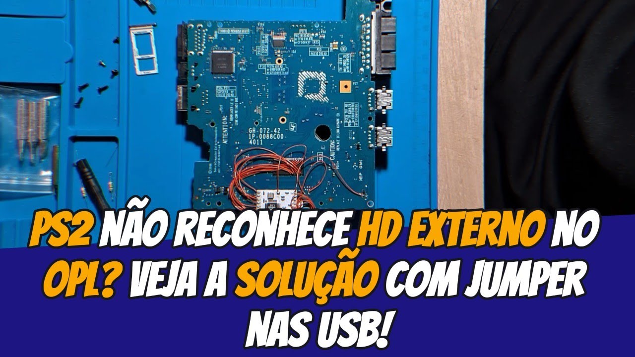 ❌ PS2 não reconhece HD externo no OPL? ✅ Veja a solução com jumper nas USB! #PS2 #OPL #HDDexternoPS2