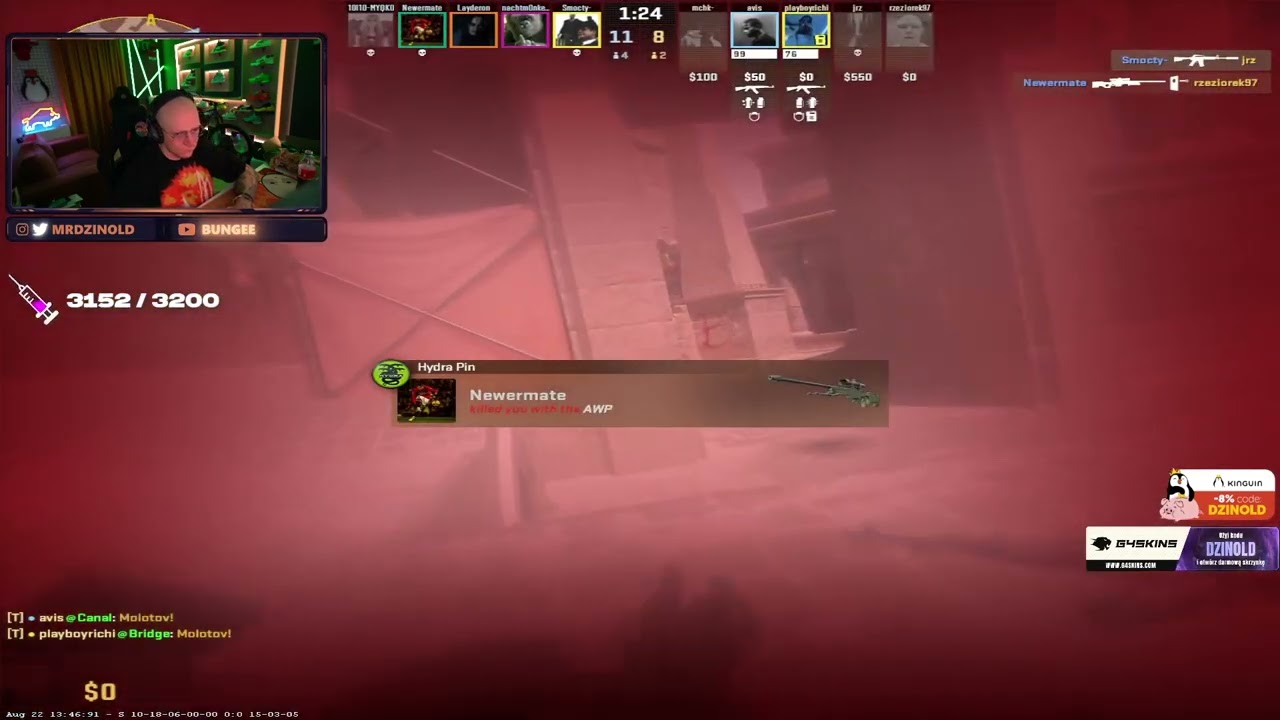 Dzinold rage rozwala klawiature #csgo #shots #twitch #bungee