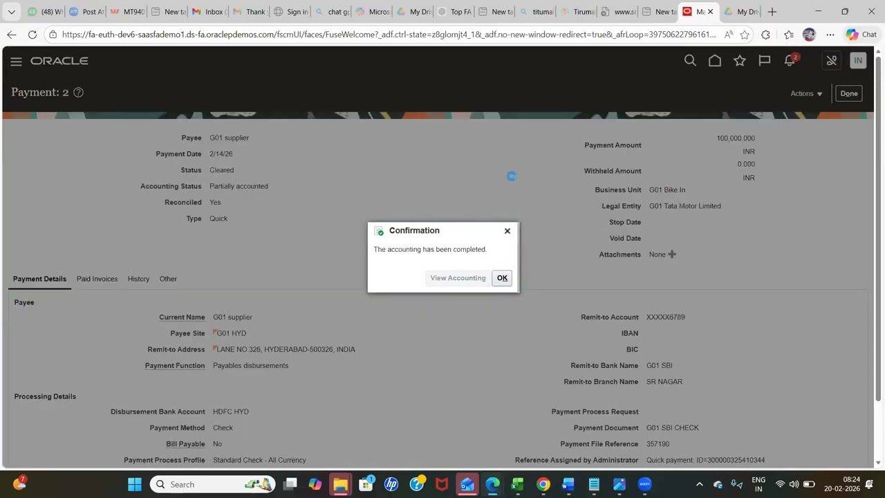 Oracle Fusion Financials Cash management - Reconciled Vs Unreconciled
