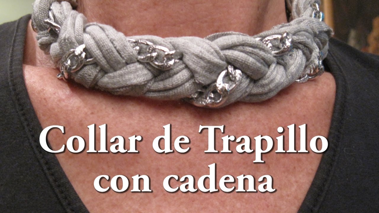 #DIY - #collar de trapillo con cadena, bonito, rápido, fácil y económico