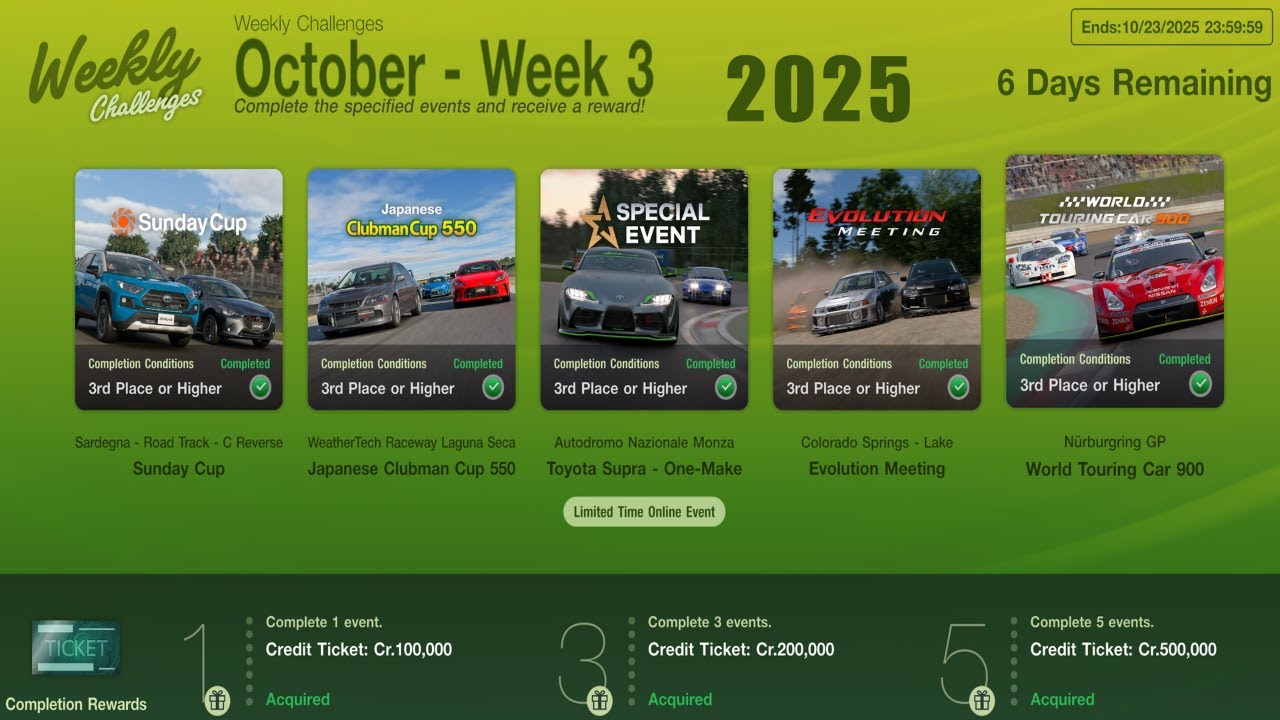 GT7|Weekly Challenges|October - Week 3|Cars & Setups(1.63)