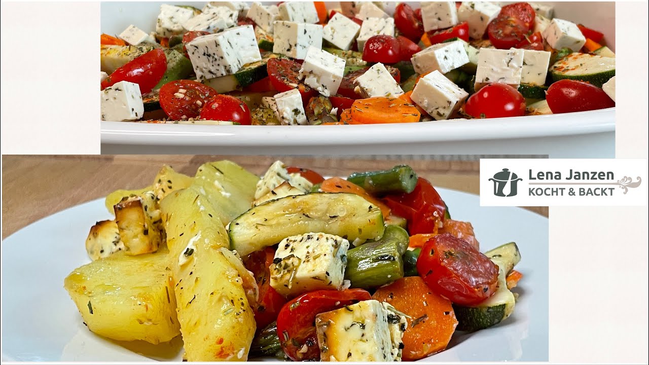 Gem&uuml;se mit Feta / Buntes Ofengem&uuml;se mit Kartoffeln/ einfaches Rezept