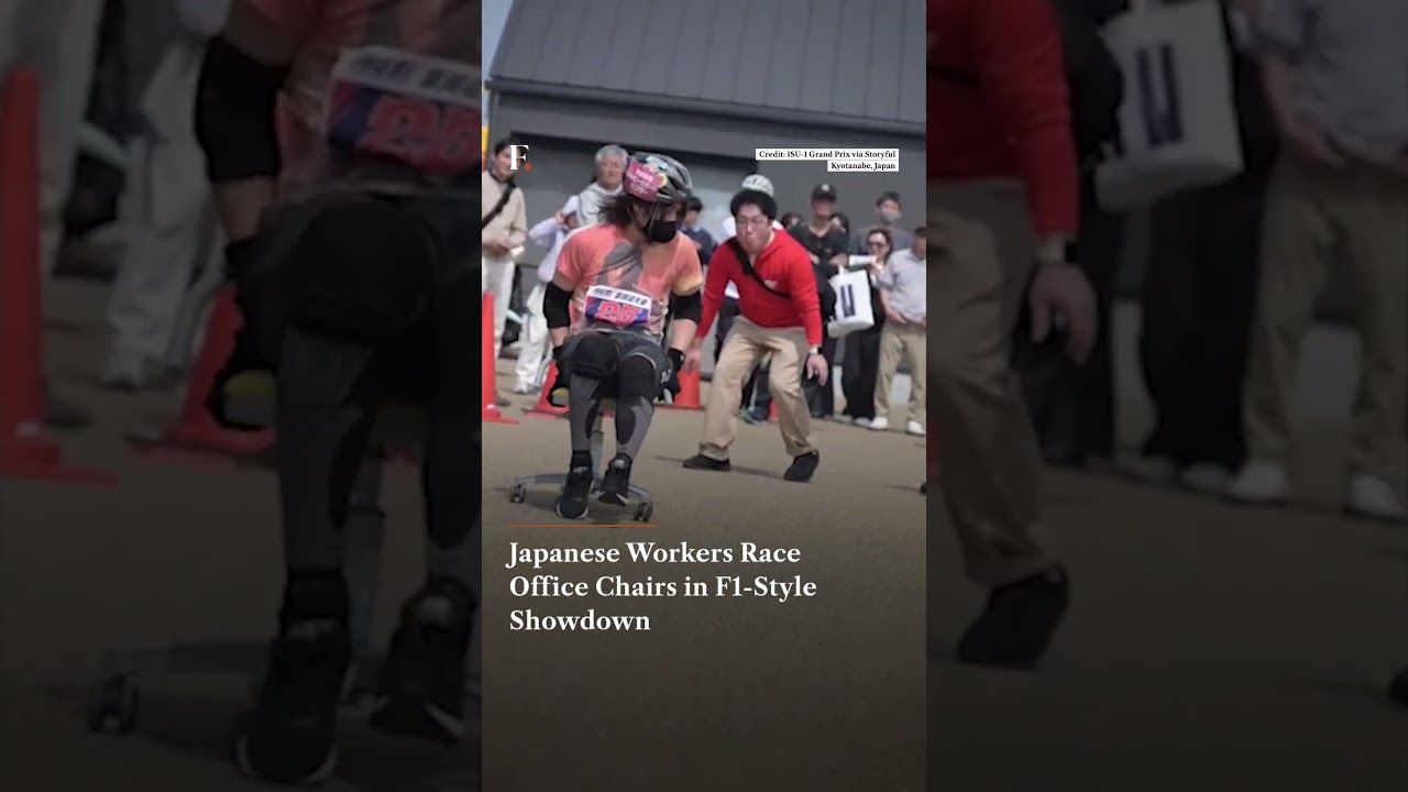 Japanese Workers Race Office Chairs in F1-Style Showdown | Firstpost