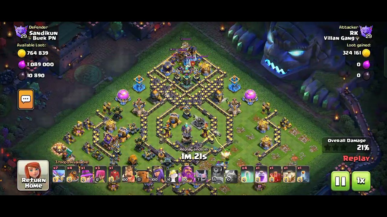 TH18 super yetti 3 star attack 