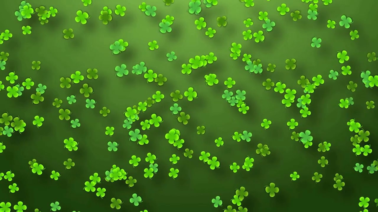 1 HOUR! ~ Screensaver ~ 100's of Floating Green Shamrocks!  Perfect for St. Patrick's Day~