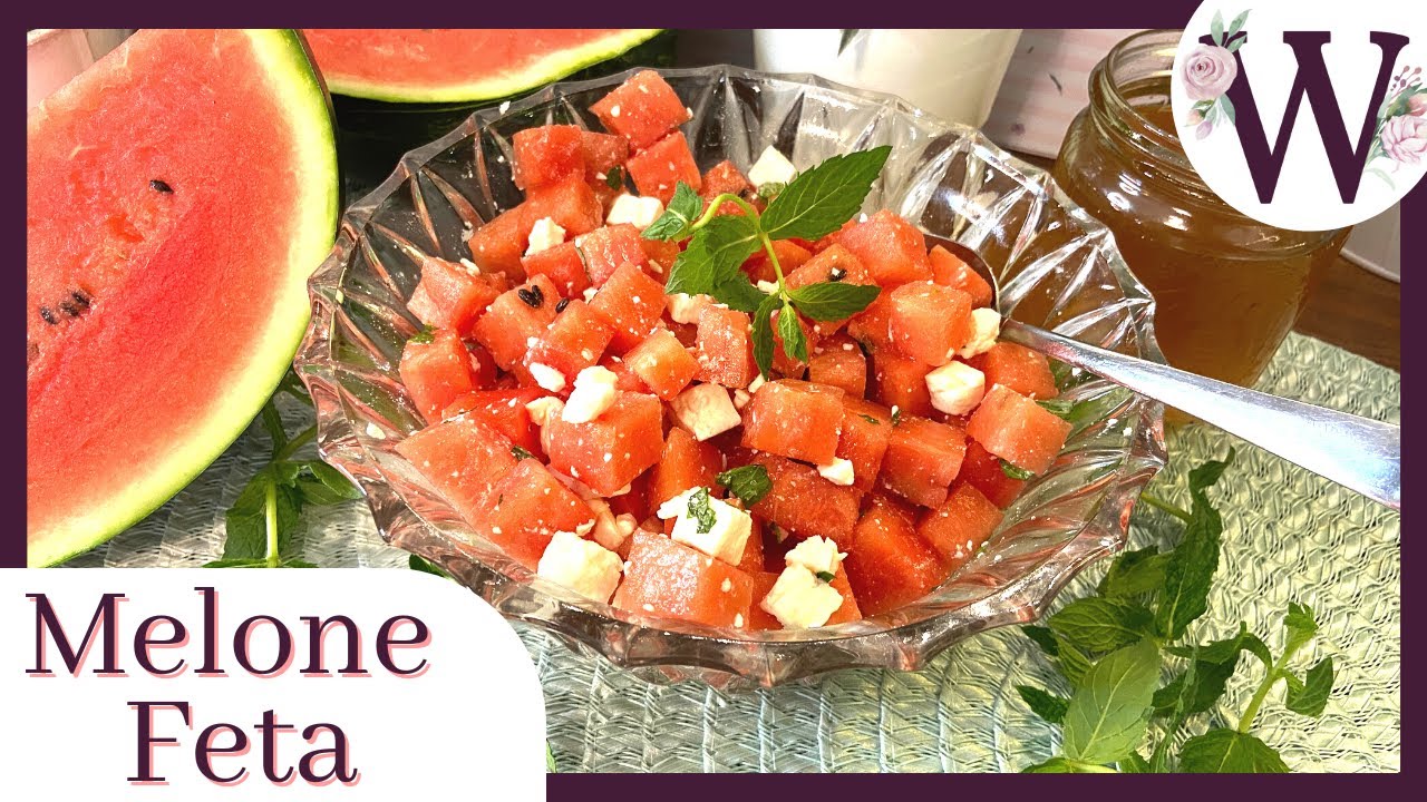 Wassermelone mit Feta und Minze I Melone-Feta-Salat