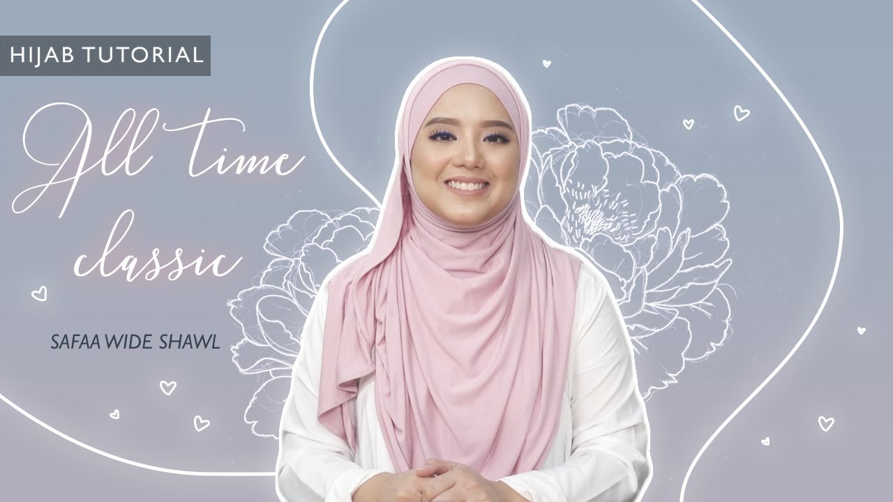 Quick and Easy Classic hijab tutorial using Safaa Cotton Lycra Wide shawl