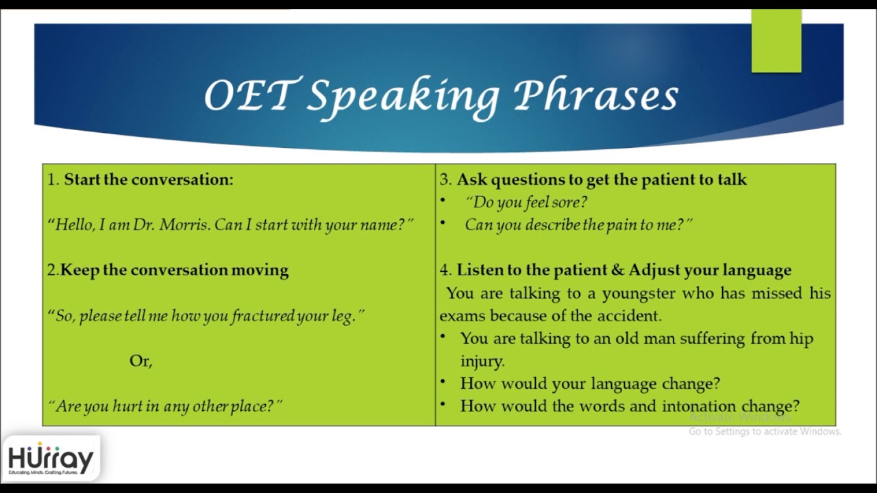 OET  Speaking Series 4 Physiotherapist