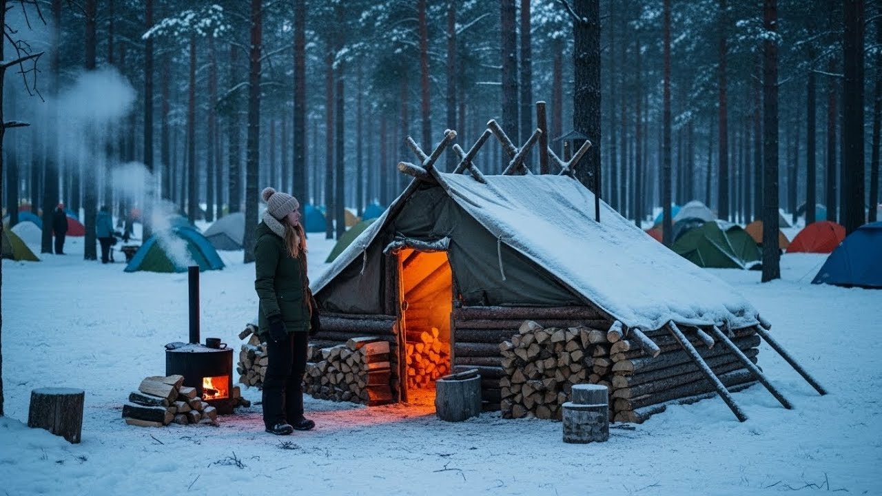 Camp Neighbors Mocked When the Huntress Enclosed Her Tent With Logs Until Nothing Got Wet All Winter