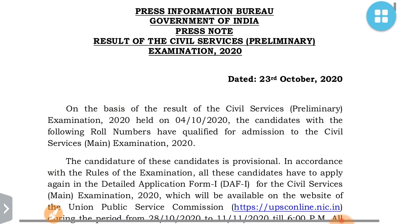 UPSC PRELIMS 2020 RESULT-DO CHECK OUT