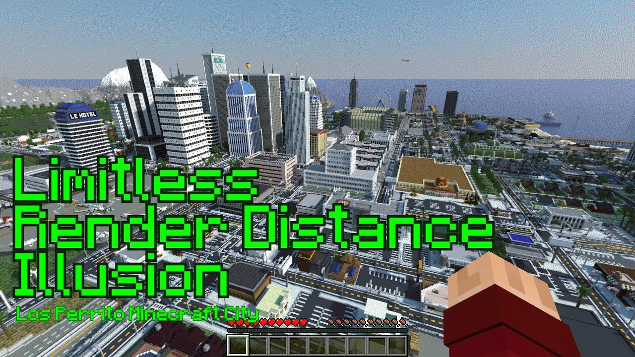 Limitless Render Distance Illusion in VANILLA MINECRAFT: Los Perrito City
