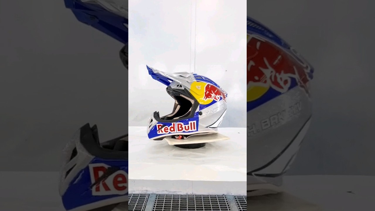 Sparkly RedBull helmet design. #helmetdesign #custompaint #redbull