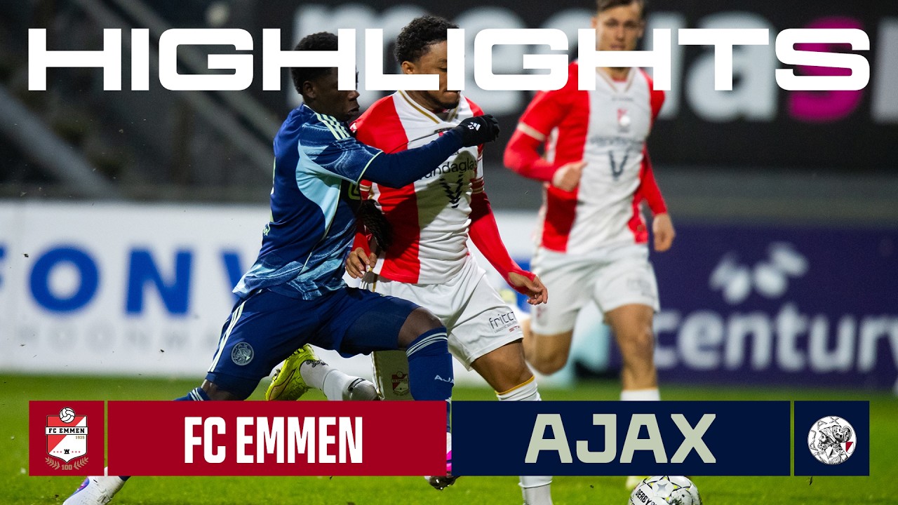 Highlights FC Emmen - Jong Ajax | Keuken Kampioen Divisie