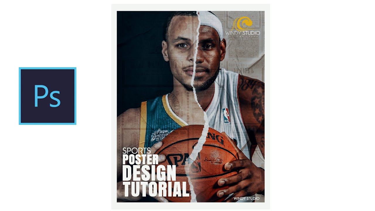 Sports Poster Design | Torn Paper Effect | Photoshop Tutorial