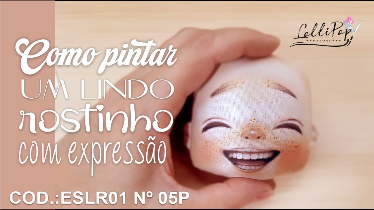 COMO PINTAR ROSTINHO DE BONECA DE PANO DO ESTÊNCIL COD.: ESLR01 Nº 05P