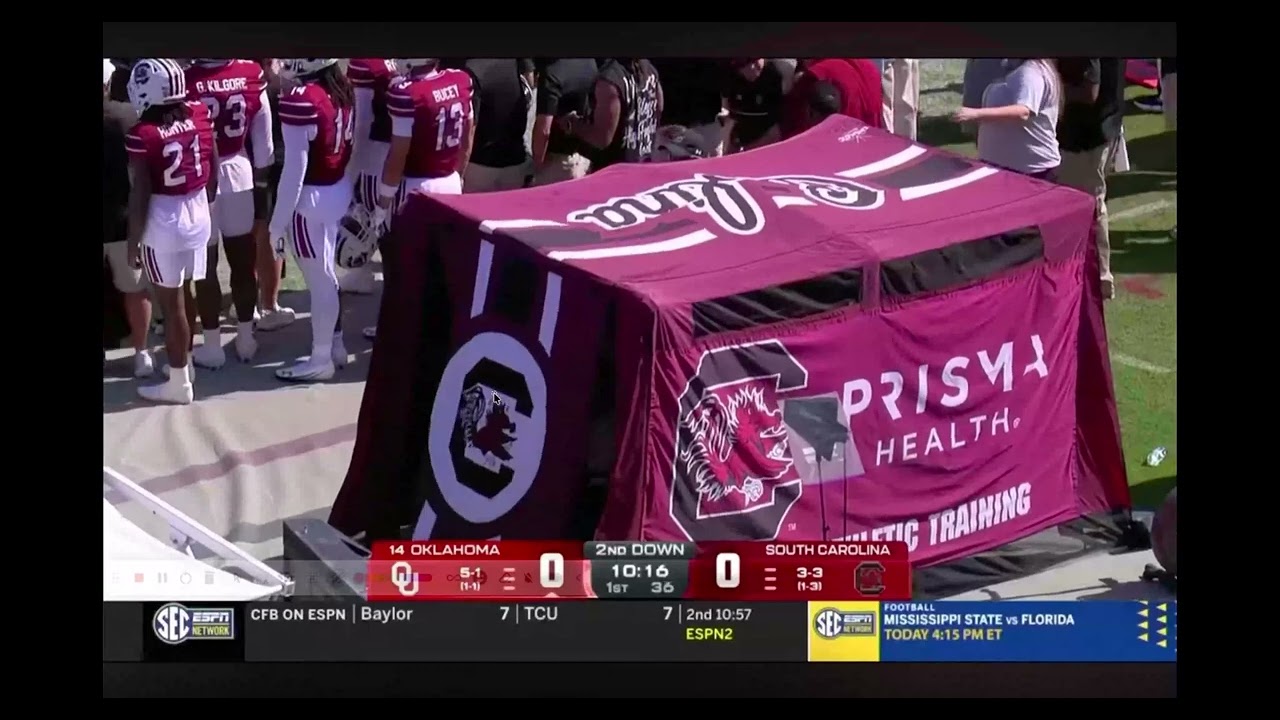 Best back to back blocking for the #Sooners run game? Maybe.