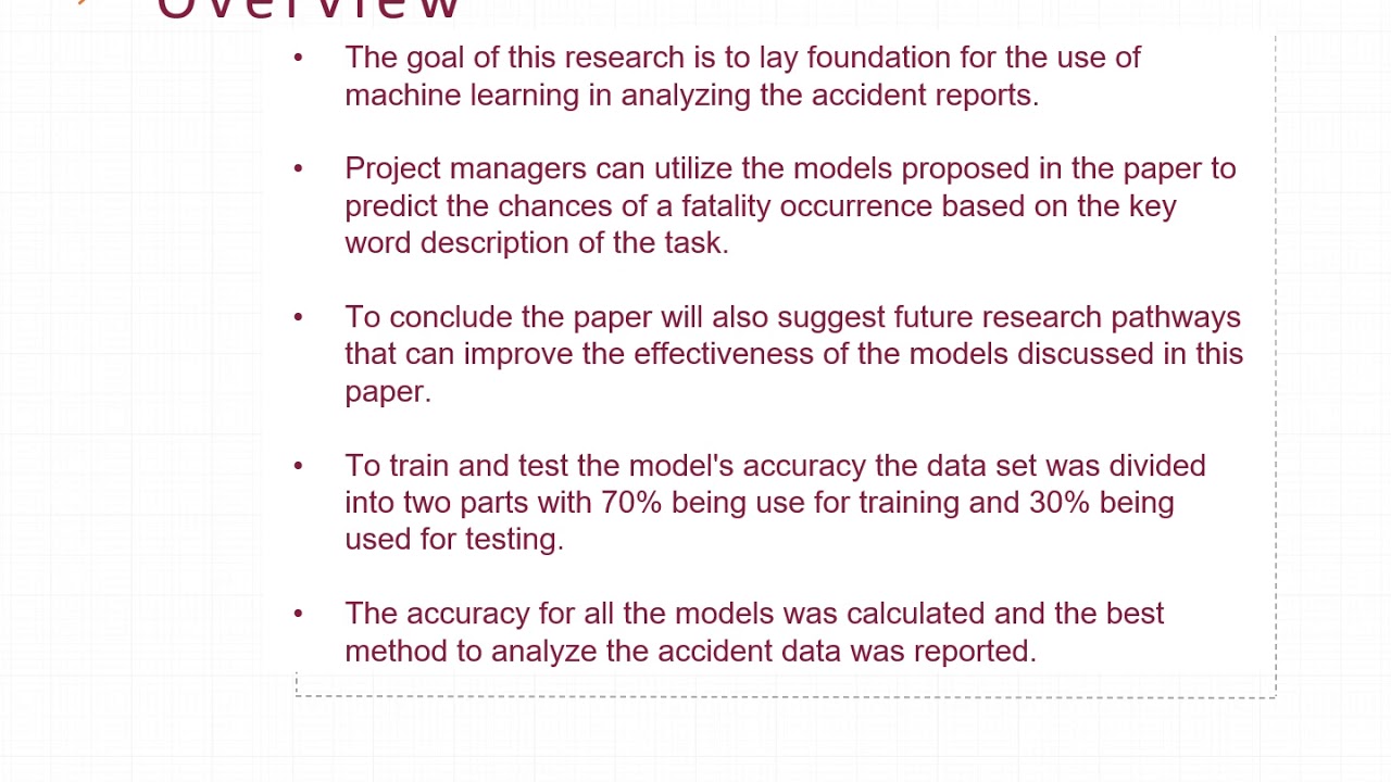 Text classification of OSHA accident report using Machine Learning
