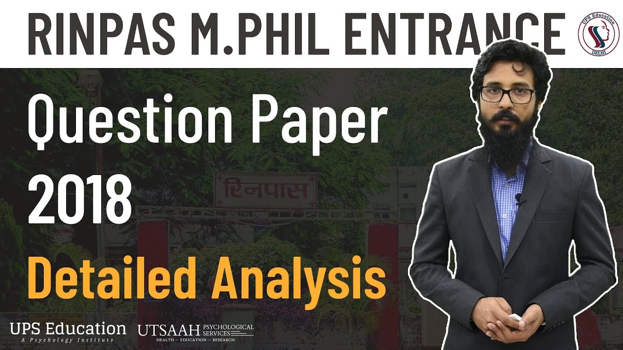 Previous Paper of RINPAS M.Phil Clinical Psychology Entrance