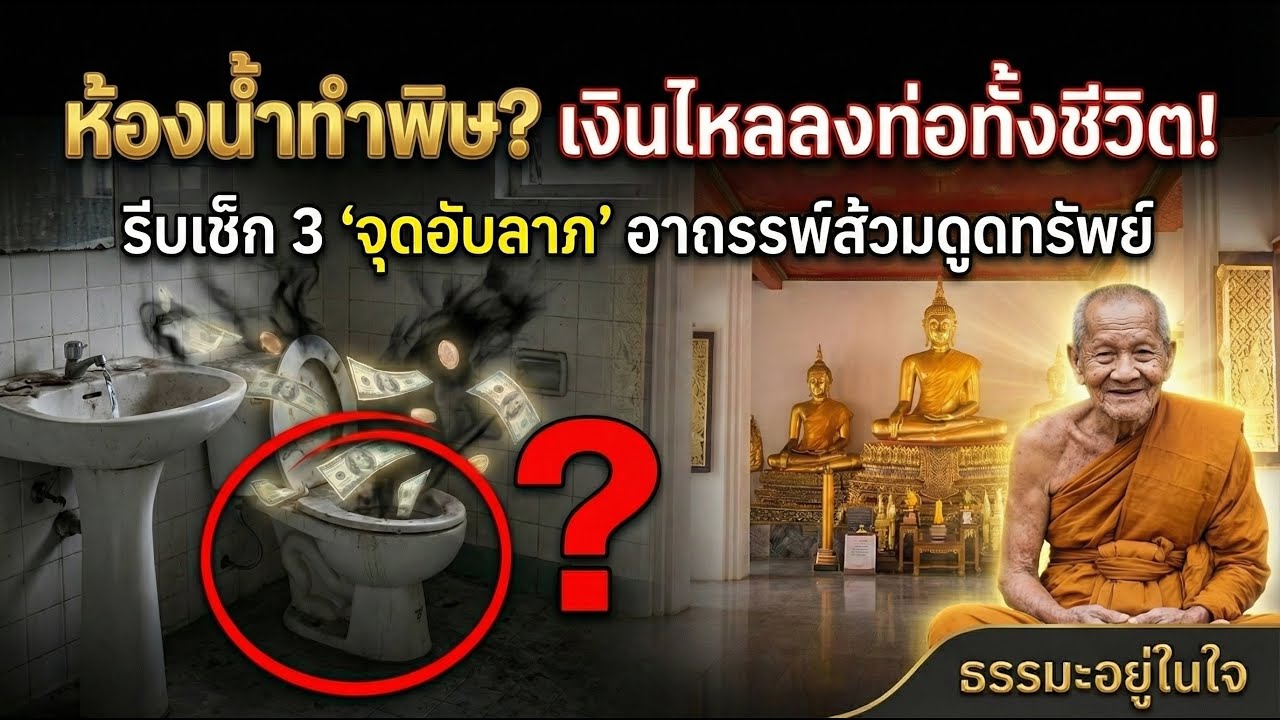 ห้องน้ำทำพิษ? รีบเช็ก 3 จุดอับลาภ ถ้าไม่อยากให้เงินไหลลงท่อทั้งชีวิต! #ธรรมะ #ธรรมะสอนใจ