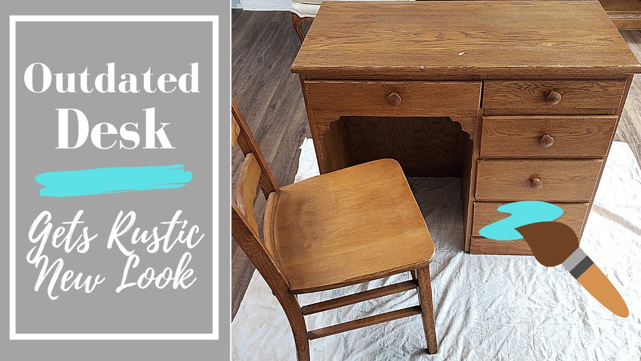 Rustic Desk Makeover | Farmhouse Distressed