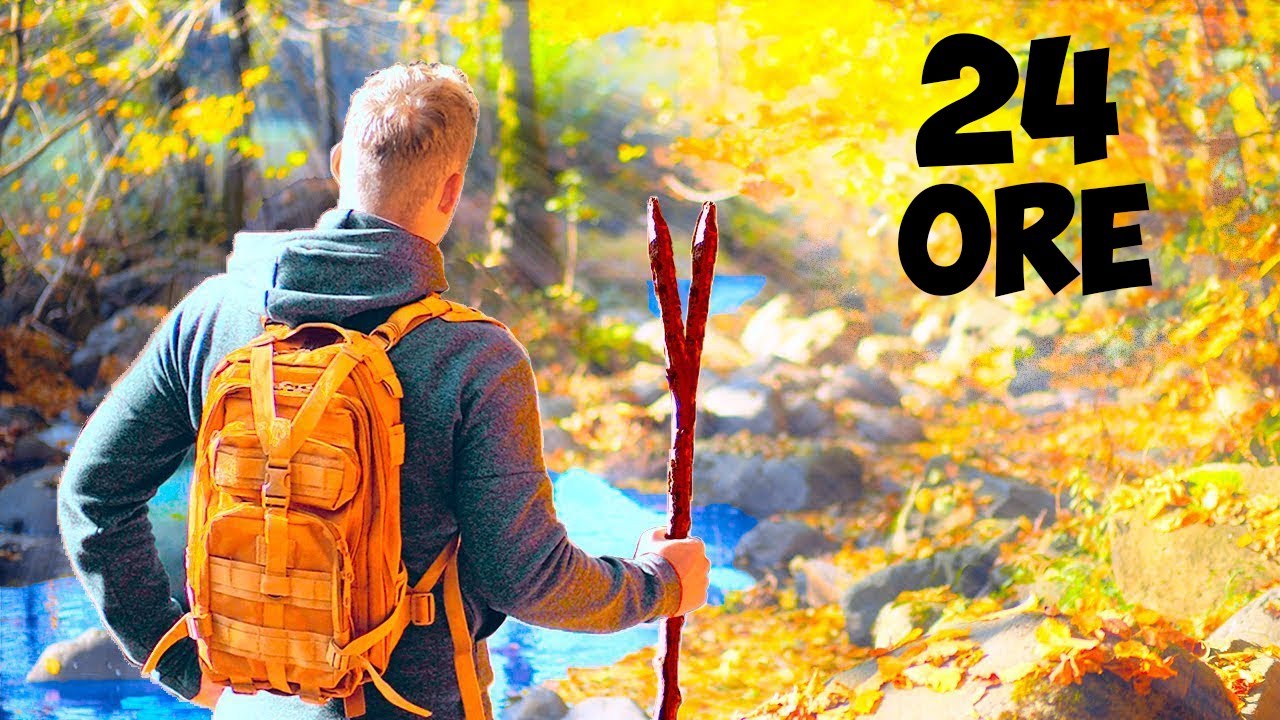 Sopravvivere 24 ore di fila in una foresta di neve | Senza sfida alimentare VANZAI CUCINANDO