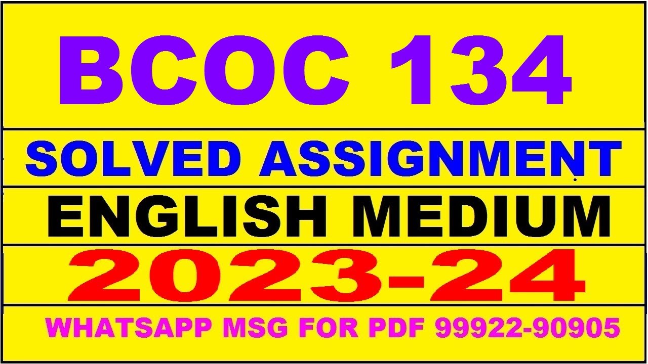 bcoc 134 solved assignment 2023-24 | bcoc 134 solved assignment in english 2024 | bcoc 134 2024
