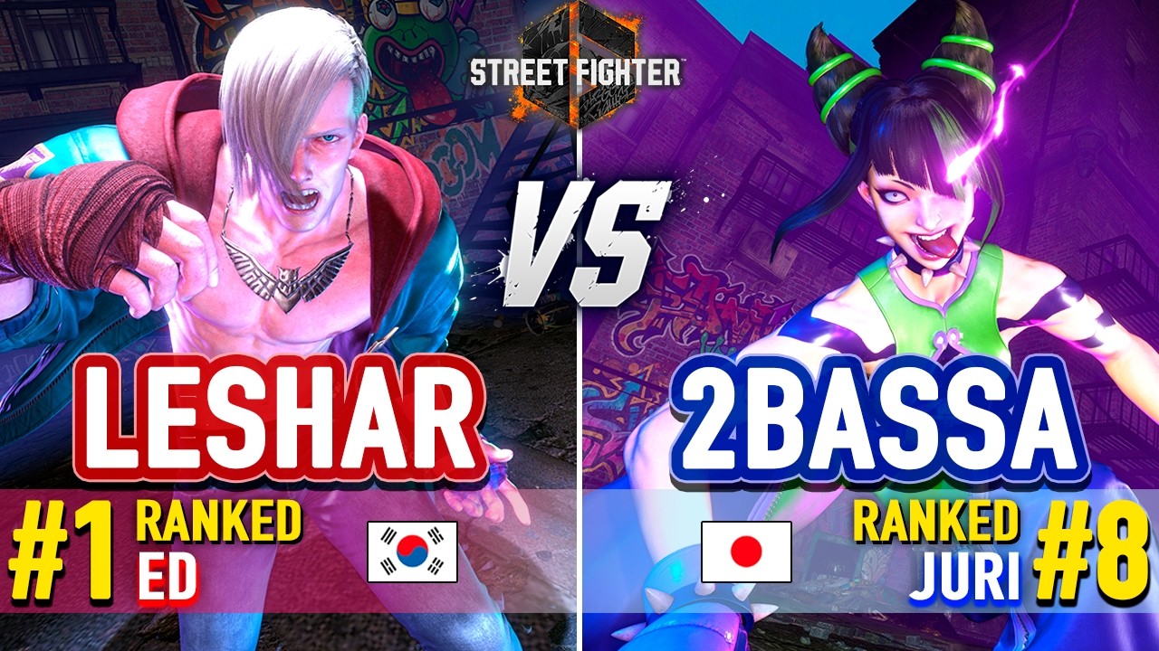 SF6 🔥 LeShar (#1 Ranked Ed) vs 2Bassa (#8 Ranked Juri) 🔥 SF6 High Level Gameplay