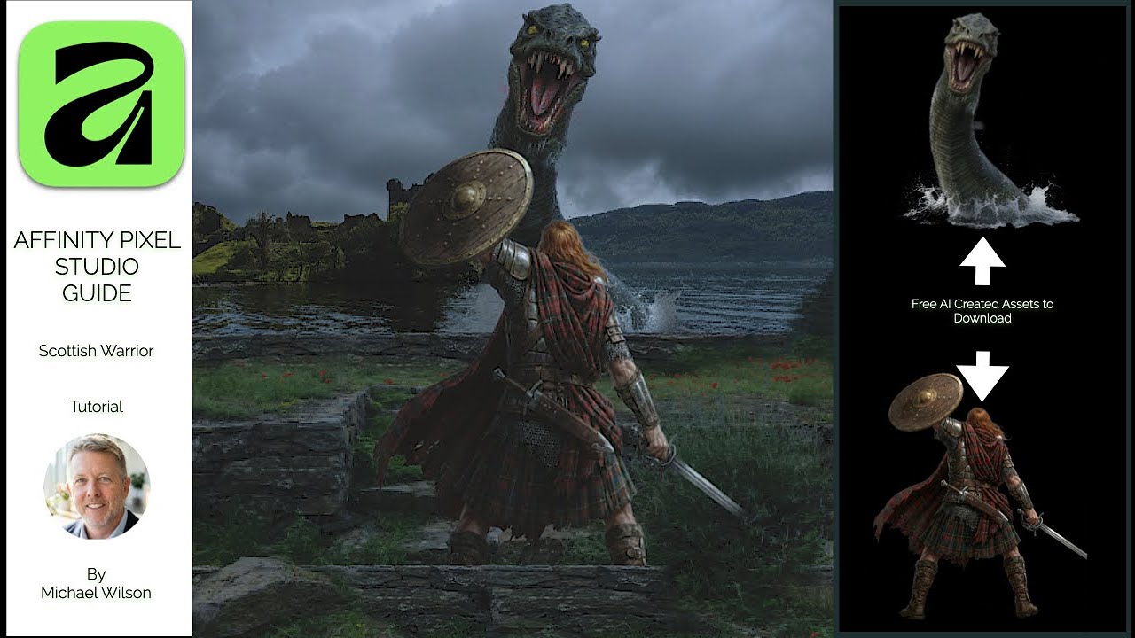 Учебное пособие по композитингу в Affinity 3 (Scottish Warrior)