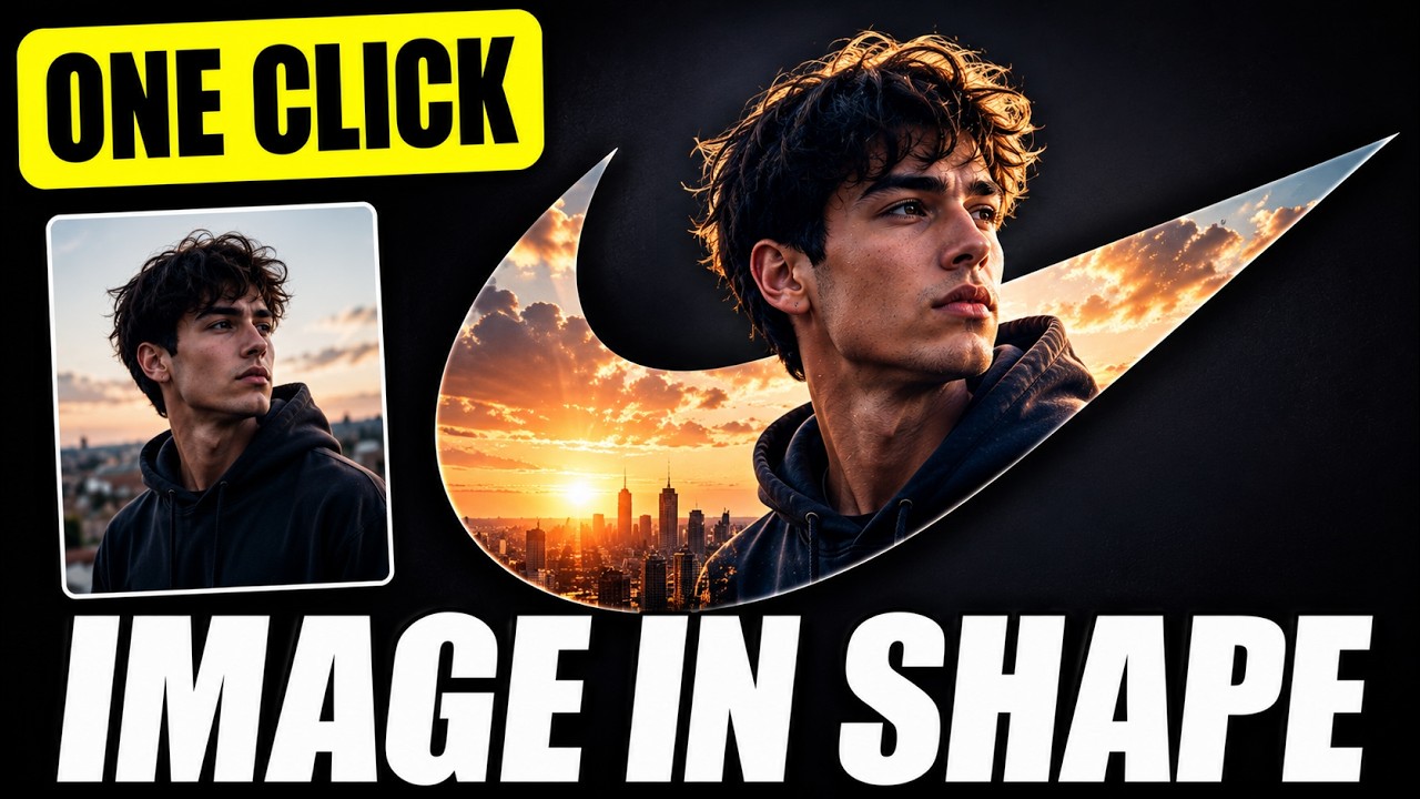 Insert Image Into Shape Photoshop Tutorial 2024 | Easiest Way To Insert Image Into Shape