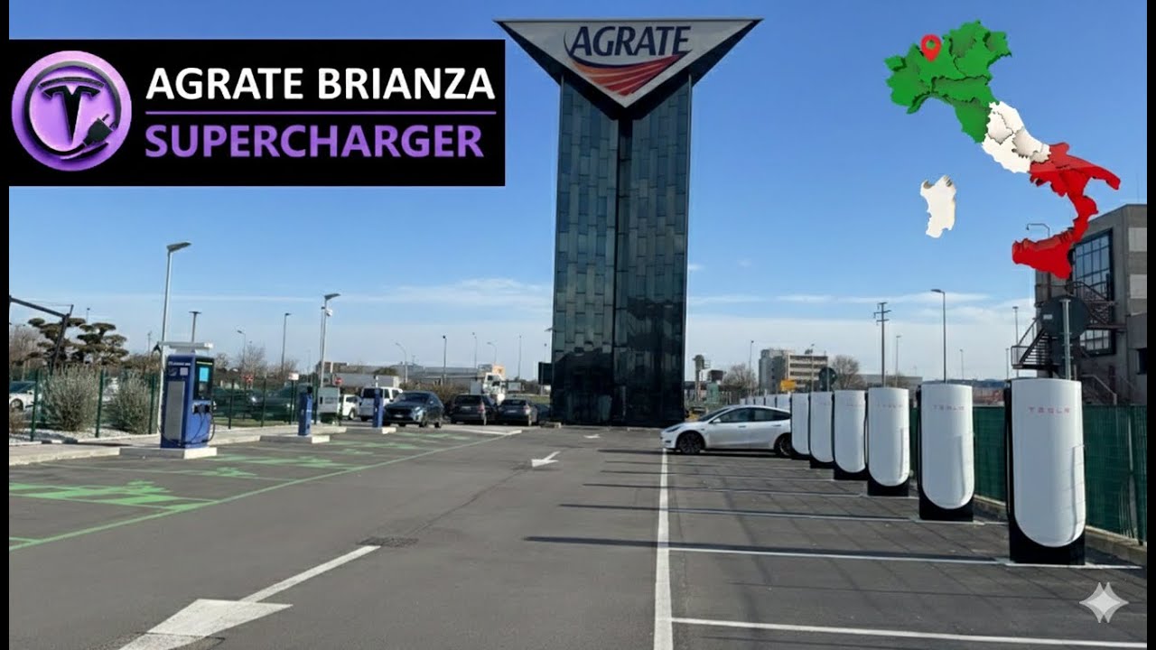 Tesla Supercharger - Agrate Brianza (MB - Italy) una bella sorpresa