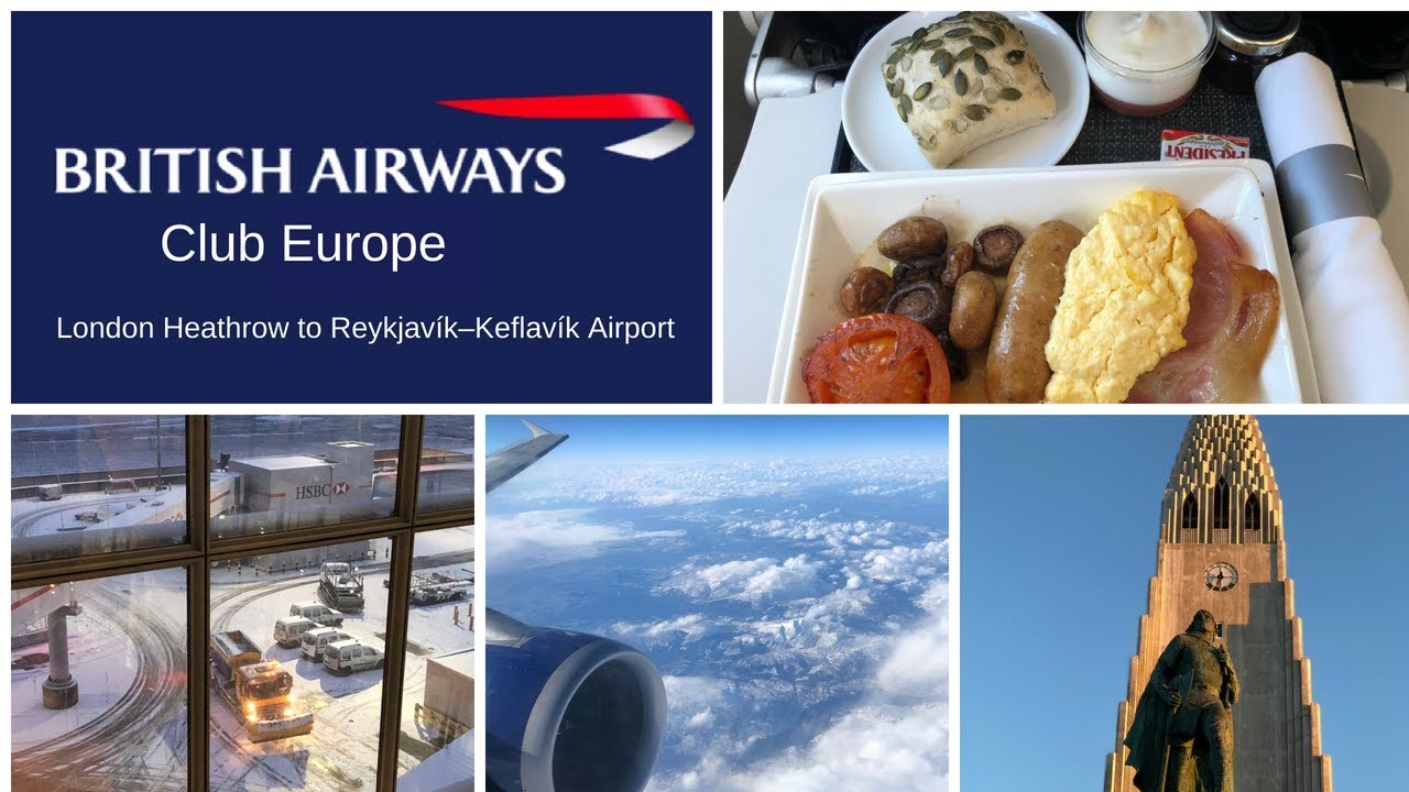 British Airways CLUB Europe  London HEATHROW to REYKJAVIK Iceland Airbus A320