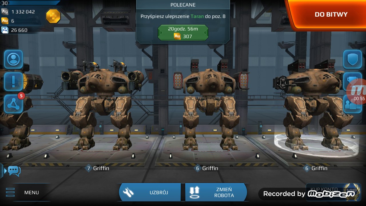 War Robots - Buying 5th hangar slot and 3 wp weapons.