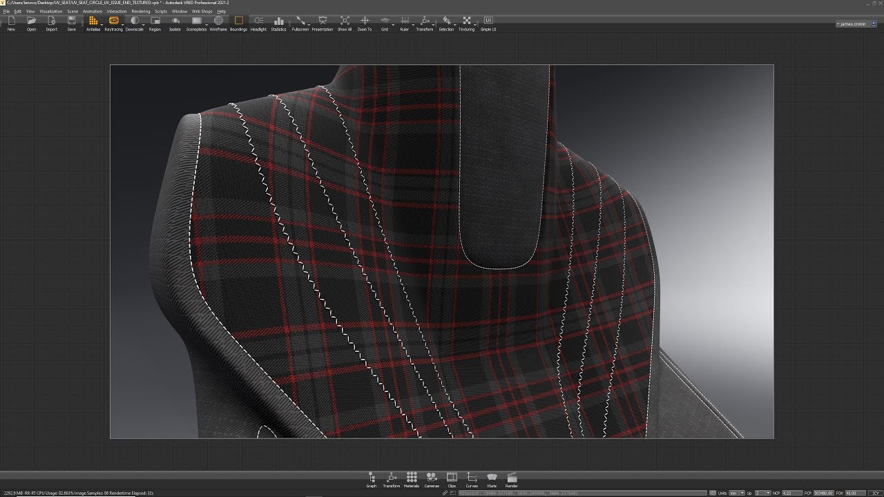 UV editor updates in VRED 2021.1