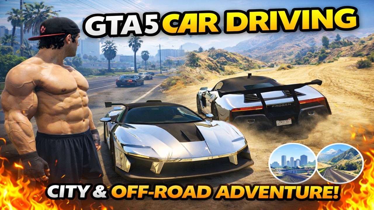 GTA 5 Realistic Car Driving Gameplay 🚗🔥 City Roads, Highways & Off-Road Adventure