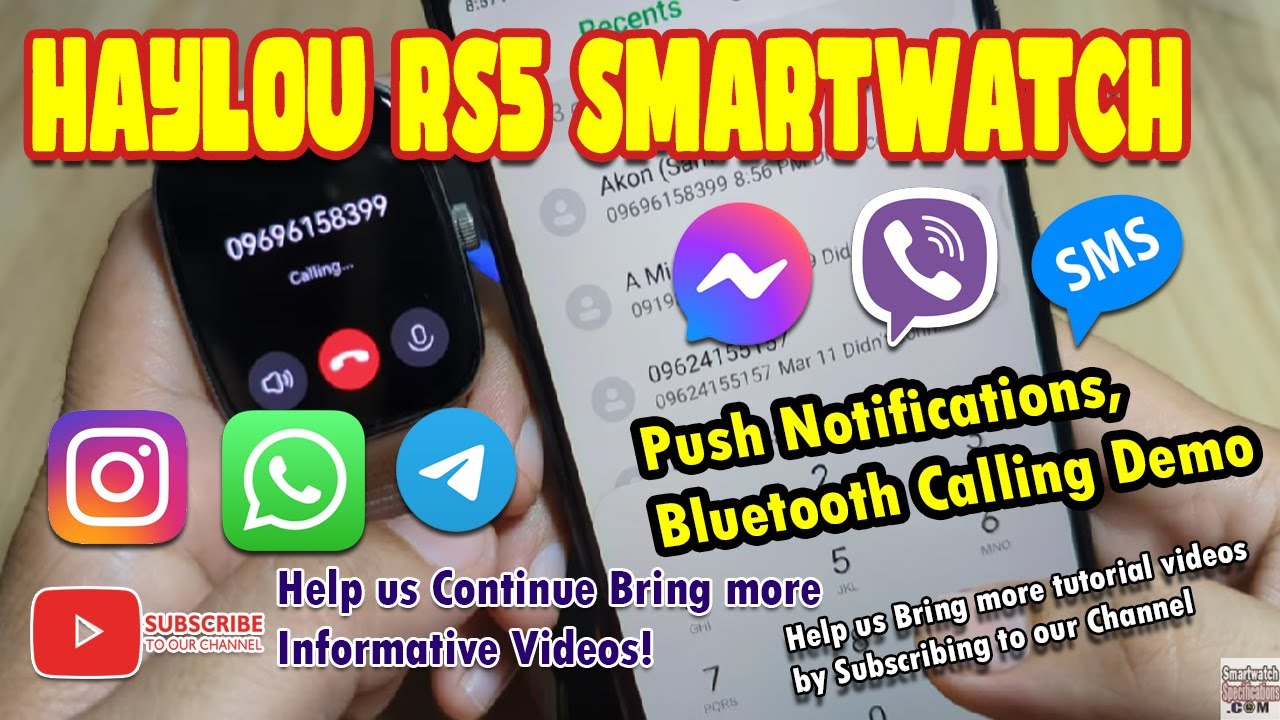 Haylou RS5 Smartwatch - Push Notifications, Bluetooth Calling Demo