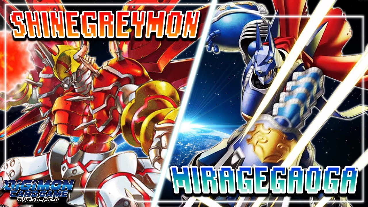 Digimon Card Game : Shinegreymon (Red) VS MirageGaogamon (Blue)