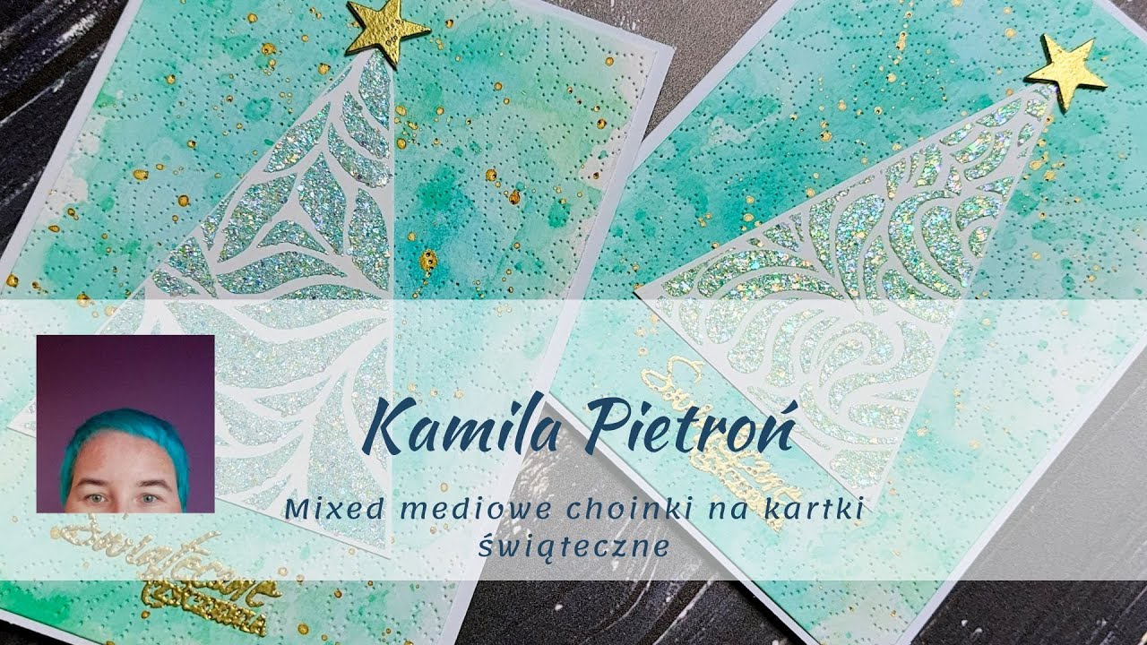 Mixed mediowe choinki na kartki