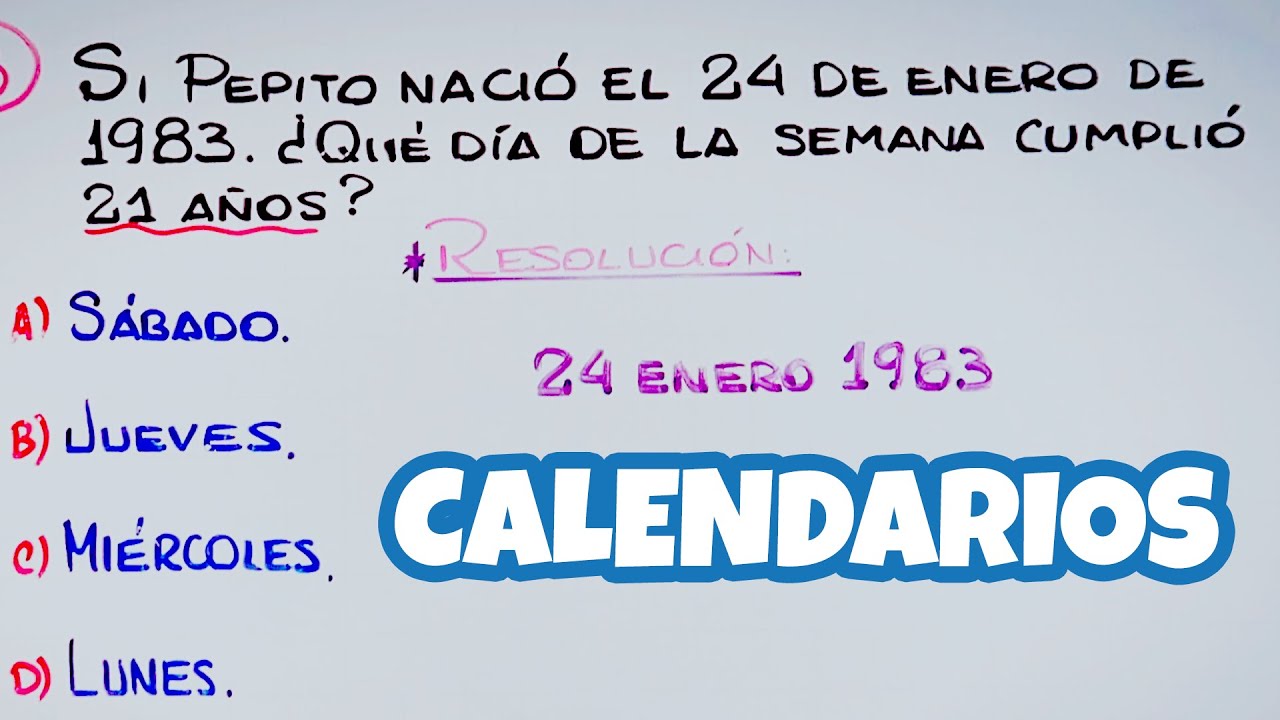 Calendarios | Razonamiento Matemático