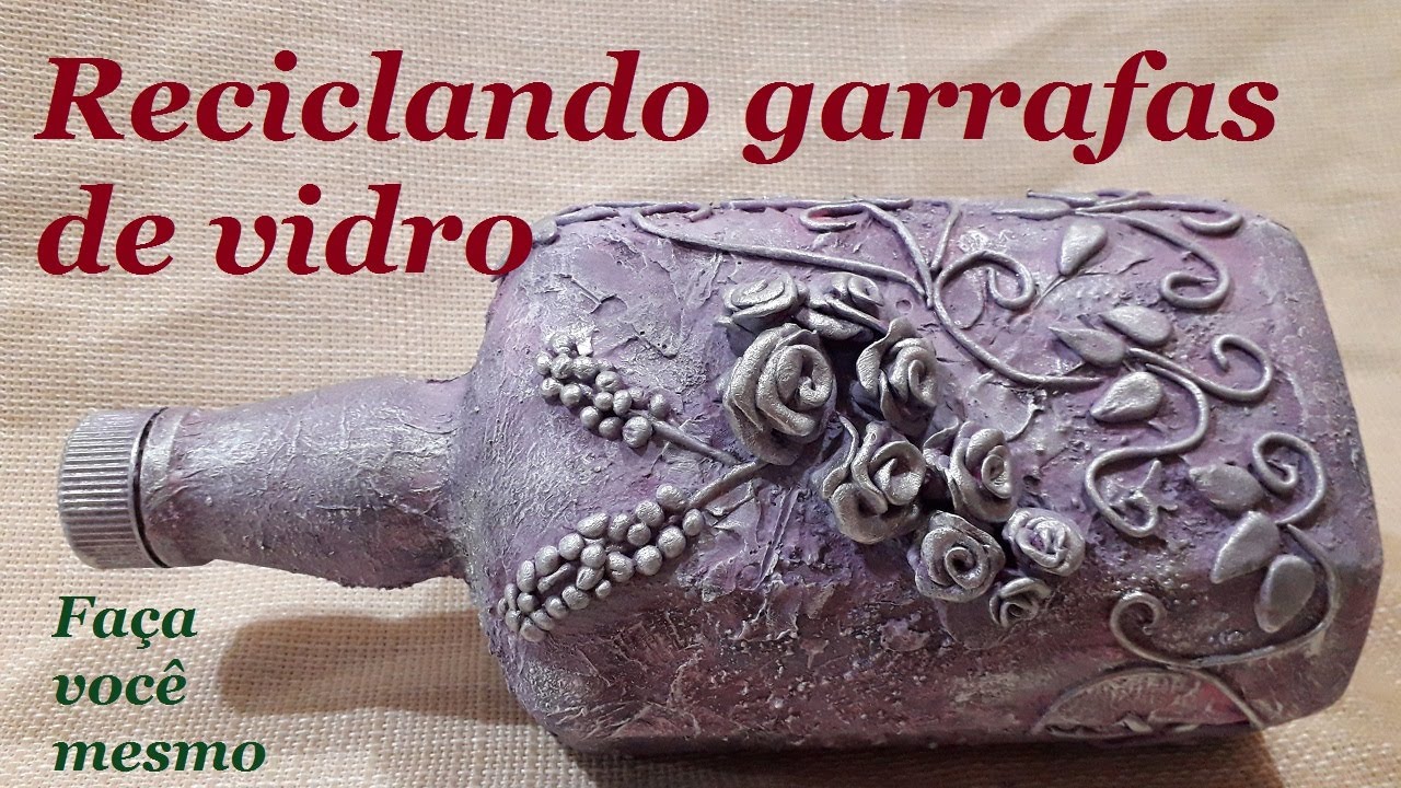 DIY - GARRAFA DECORAD COM MASSA DE BISCUIT @luci buzo