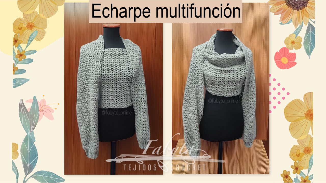 Echarpe multifuncion o Bufanda con mangas - Un tejido con muchas formas de uso - Bufada con puños